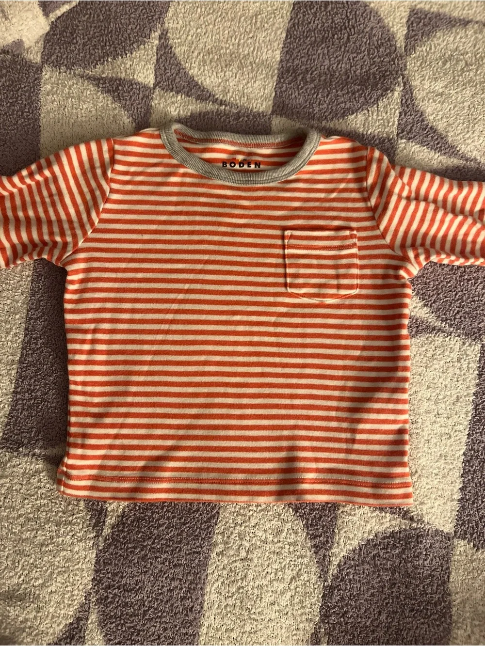 🐧 Baby Boden Two Piece Holiday Outfit Set | Red Stripes + Penguin Print